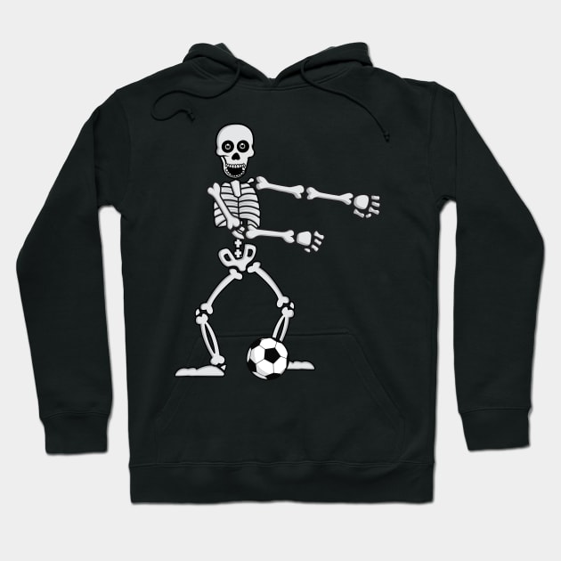 'Skeleton Flossing with Soccer Ball' Costume Halloween Hoodie by ourwackyhome